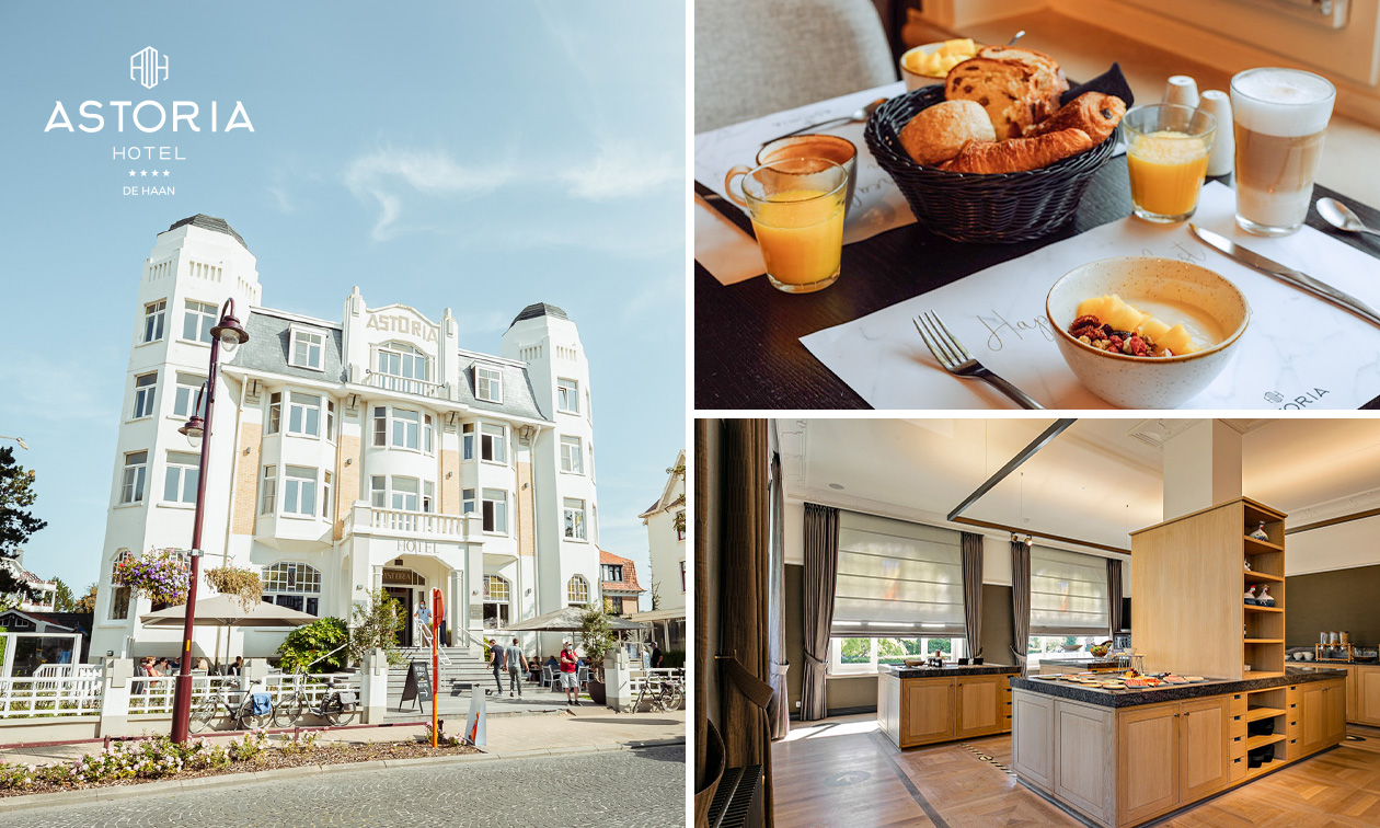 Uitgebreid ontbijtbuffet + glas cava bij Hotel Astoria De Haan