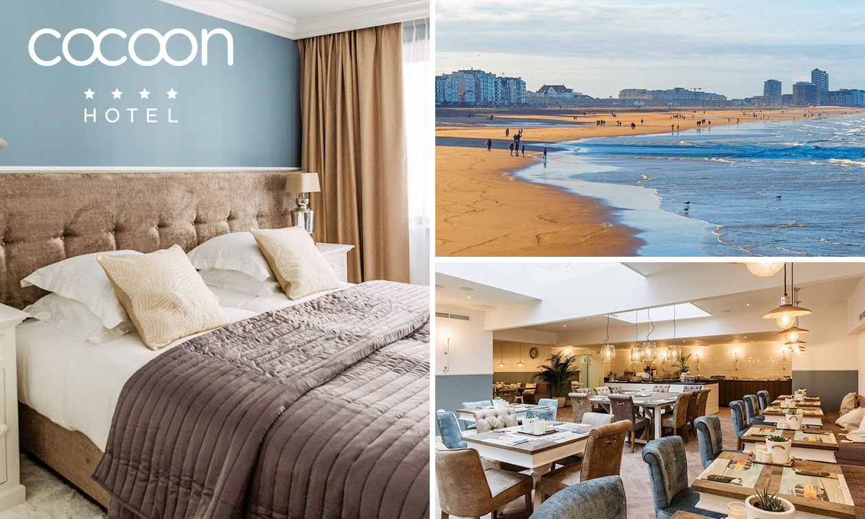 Overnachting(en) voor 2 + ontbijt + late check-out + evt. diner in Oostende