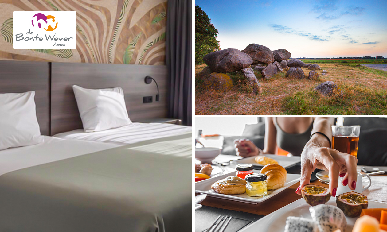 Overnachting voor 2 + ontbijt in Assen