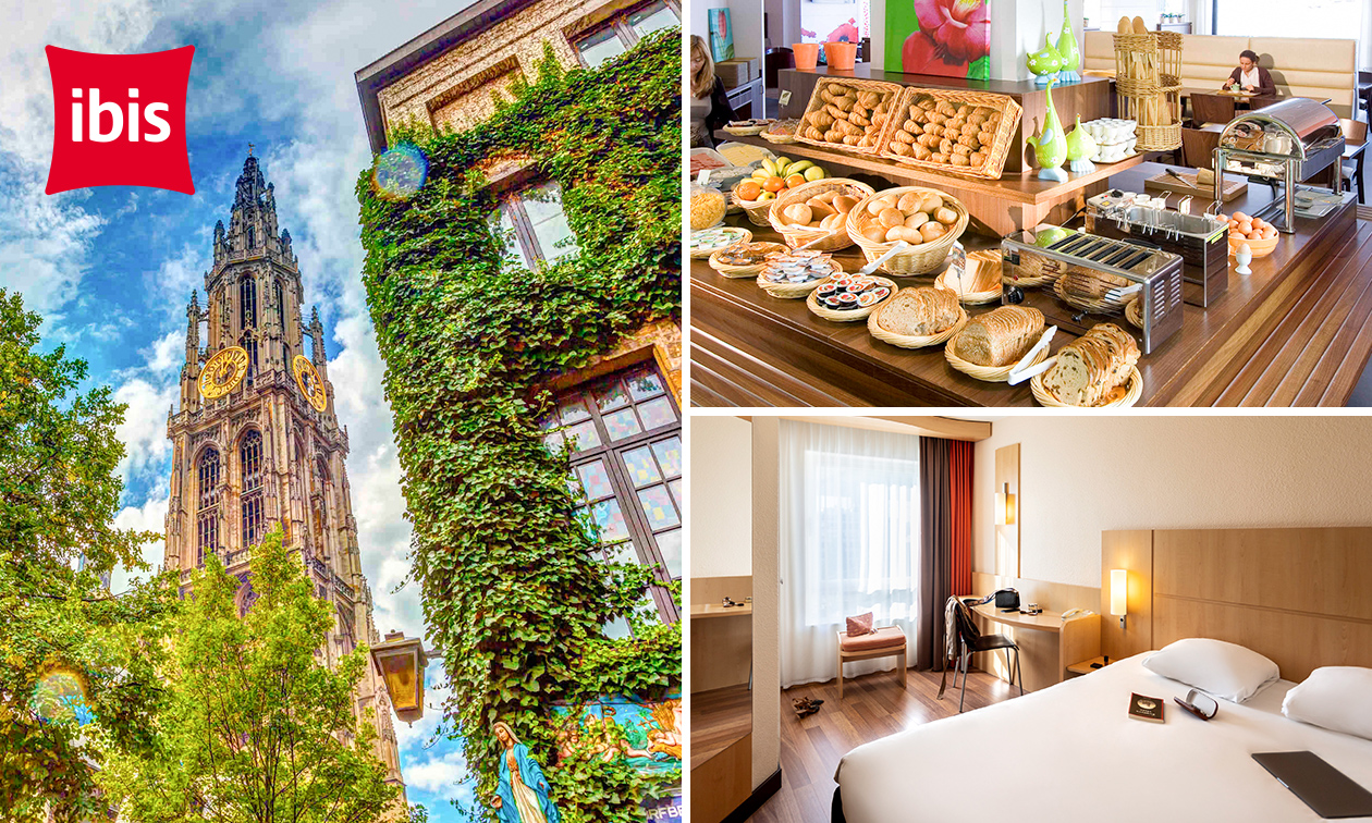 Overnachting voor 2 + ontbijt in hartje Antwerpen