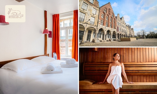 Overnachting voor 2 + ontbijt + welkomstcocktails + sauna + late check-out in Arras