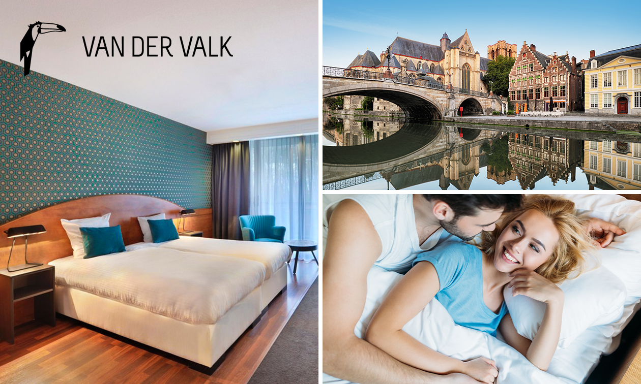 Overnachting(en) voor 2 + ontbijt + late check-out + evt. diner nabij Gent