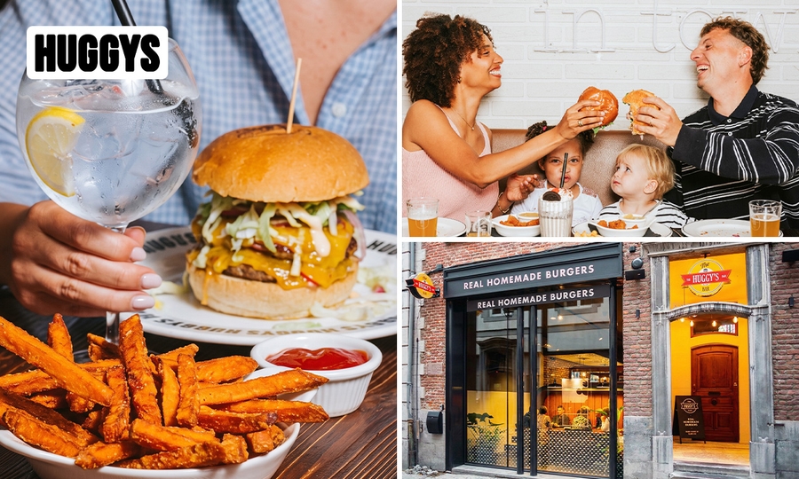 Menu burger en 2 ou 3 services au HUGGYS de Namur