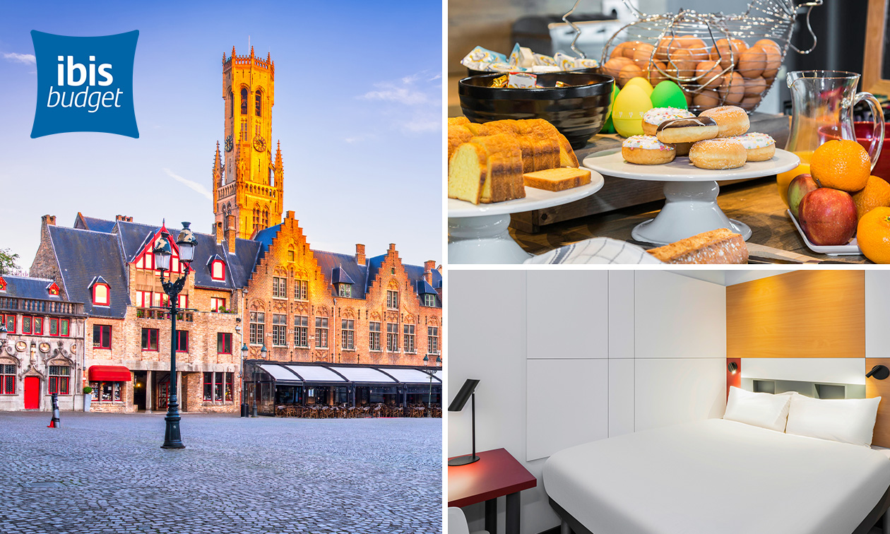 Overnachting voor 2 + ontbijt + late check-out nabij Brugge