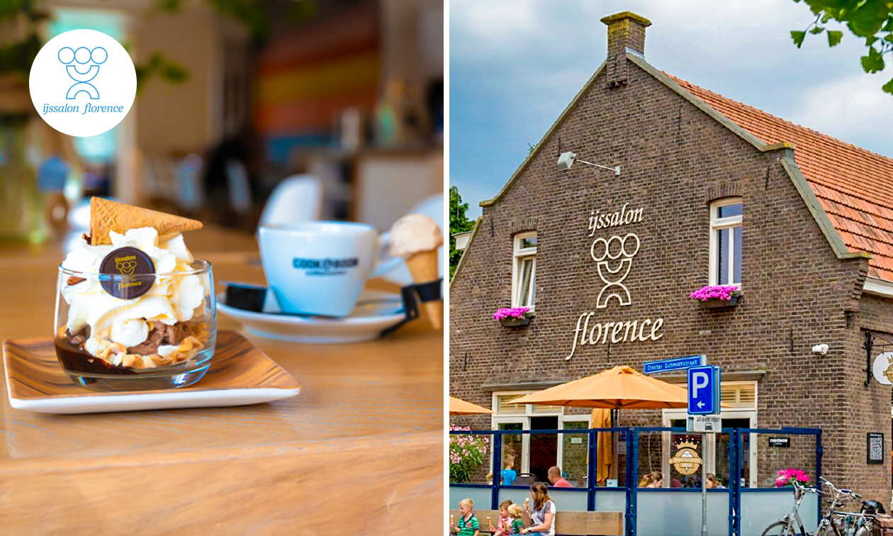 Dessert naar keuze of huisgebakken wafel + koffie of thee bij IJssalon Florence