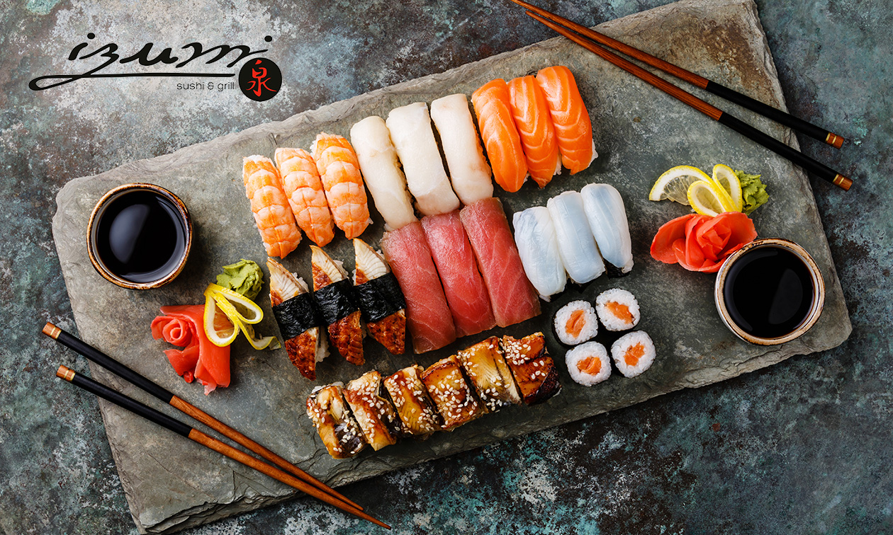 Sushibox (44, 48 of 72 stuks) voor afhaal bij IZUMI in hartje Helmond