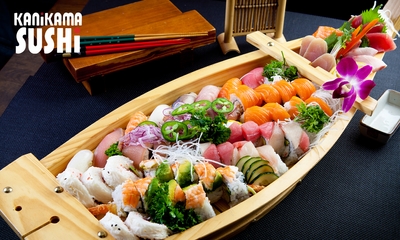 Sushiboot voor 2 personen bij Kanikama Sushi