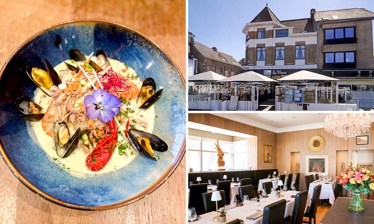 3-gangen keuzelunch of -diner bij La Marée Nieuwpoort