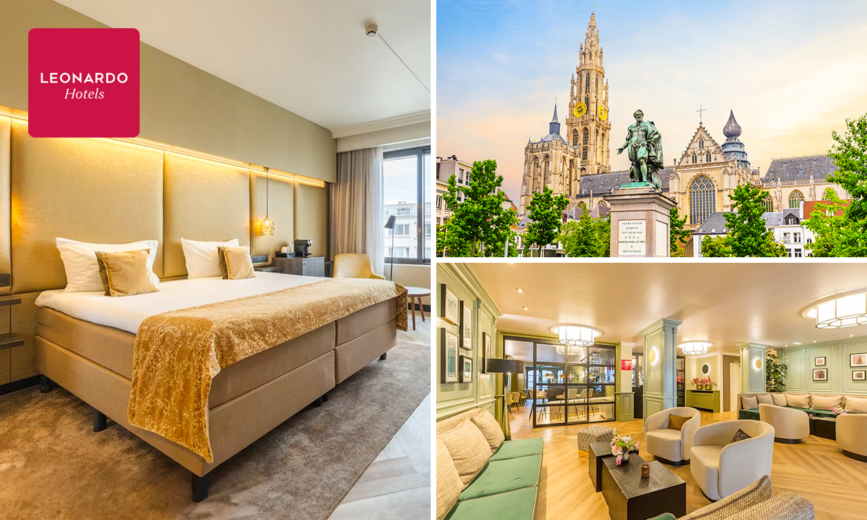 Overnachting voor 2 + ontbijt Leonardo Hotel Antwerp The Plaza in hartje Antwerpen