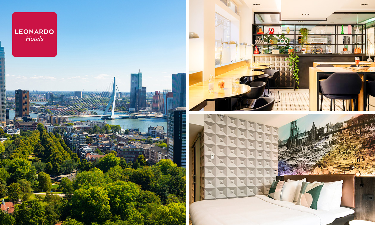 Overnachting voor 2 + ontbijt in hartje Rotterdam