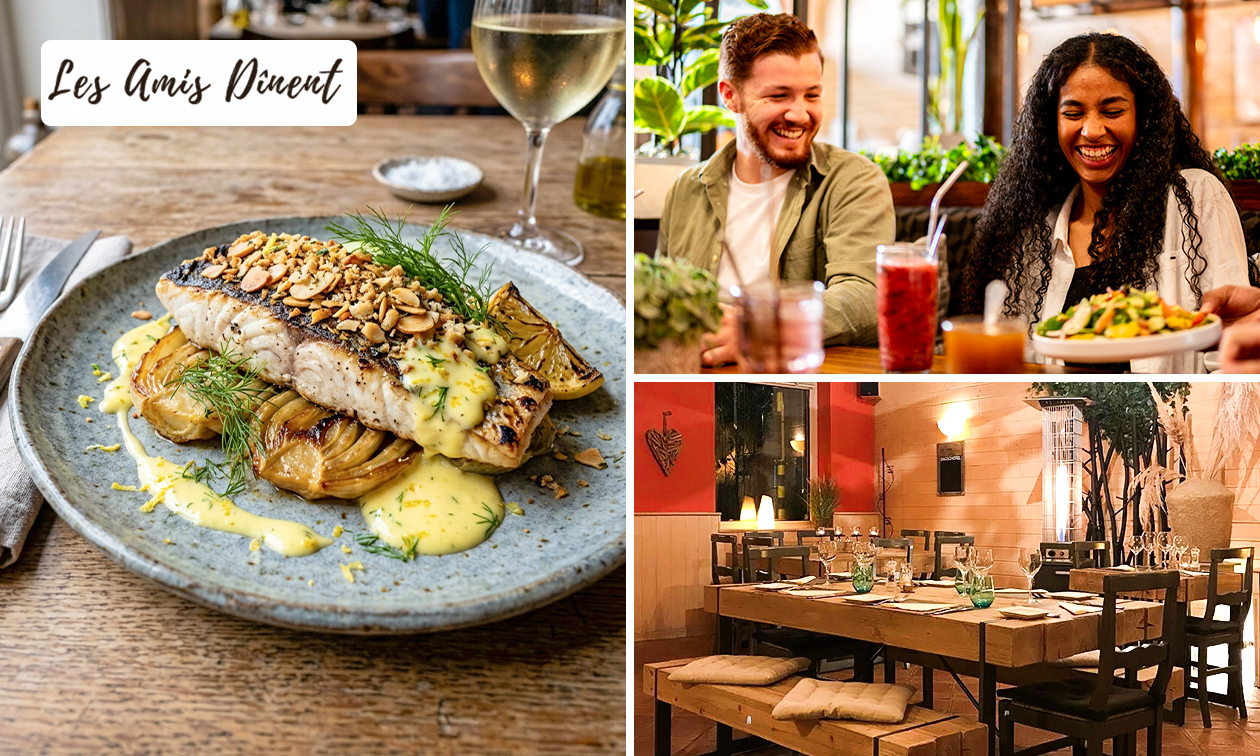 Menu burger en 2 services + apéritif ou menu en 3 services au choix chez Les Amis Dînent