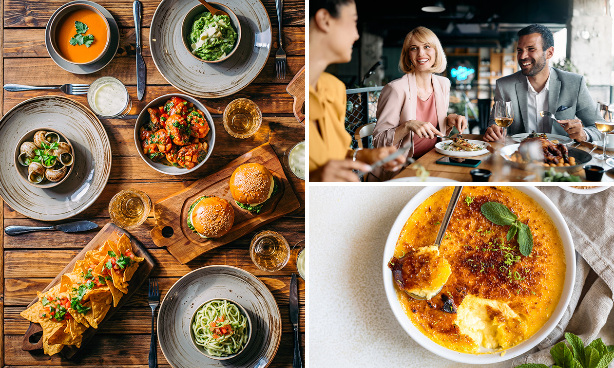 3-gangen keuzediner of 4-gangen shared dining-diner