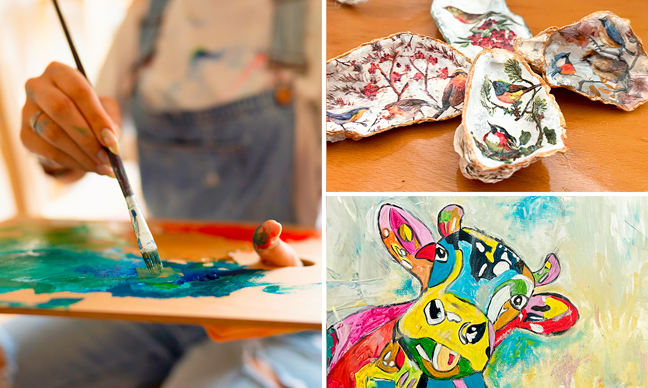 Creatieve workshop naar keuze (2,5 uur) + koffie/thee + lekkers Creatieve workshop naar keuze (2,5 uur) + koffie/thee + lekkers