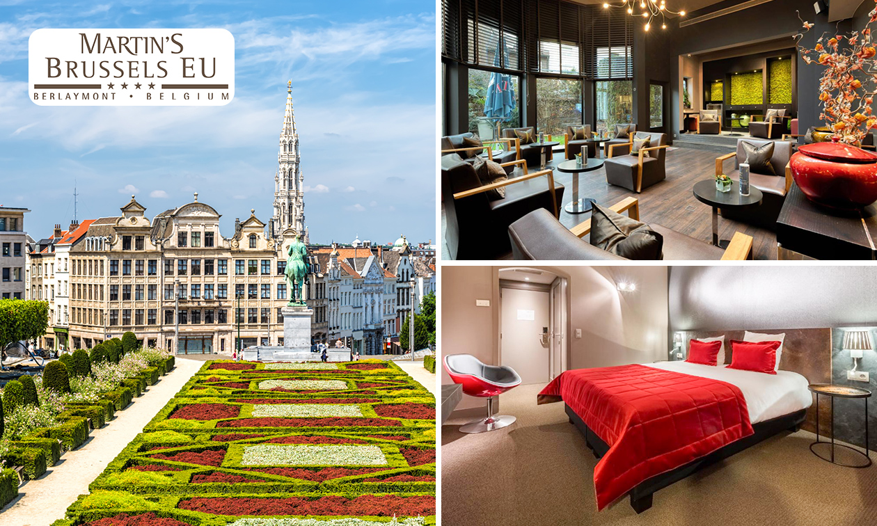 Overnachting voor 2 + ontbijt + glas cava + late check-out in Brussel