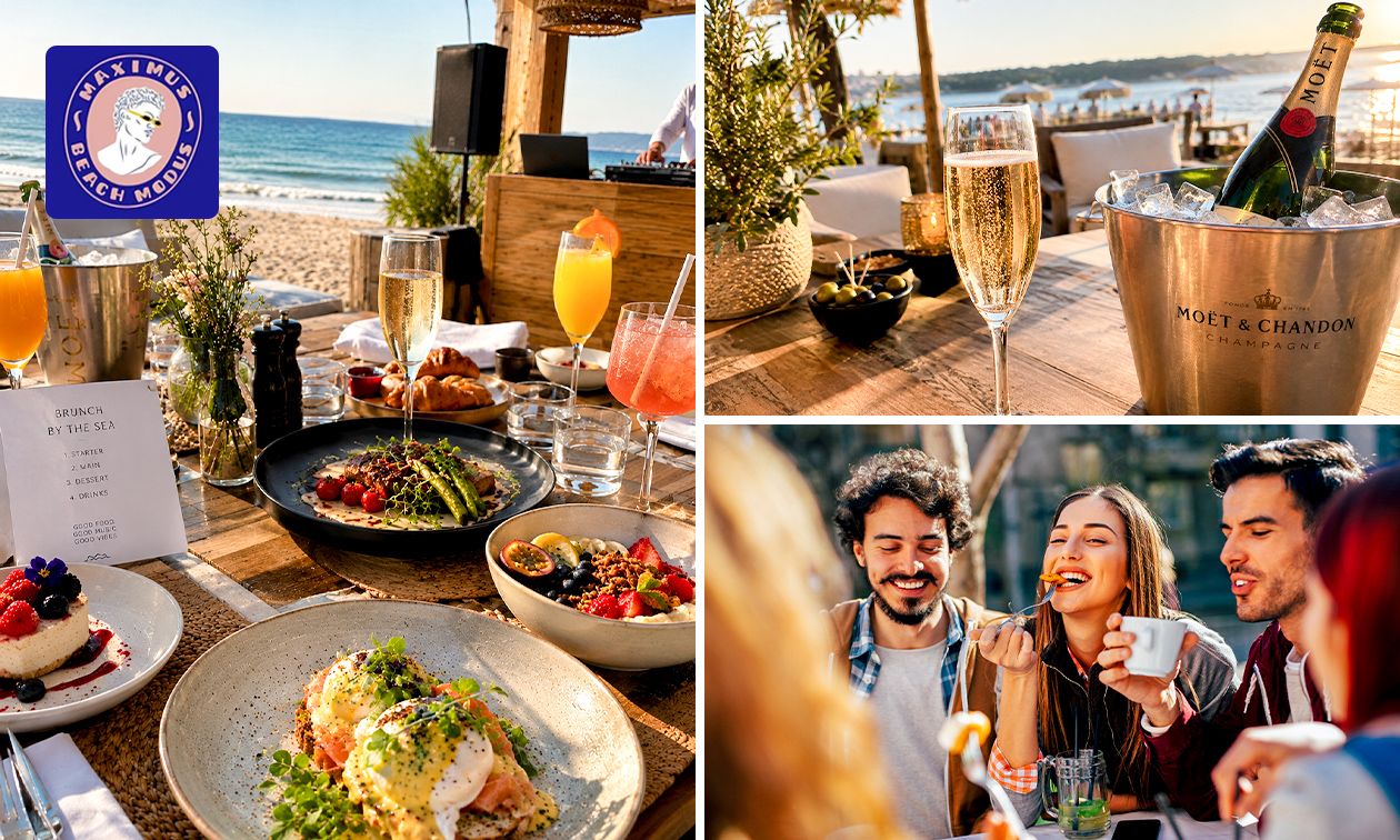 Brunch incl. welkomstdrankje + 4-gangenlunch + wijn, bier, fris + live muziek