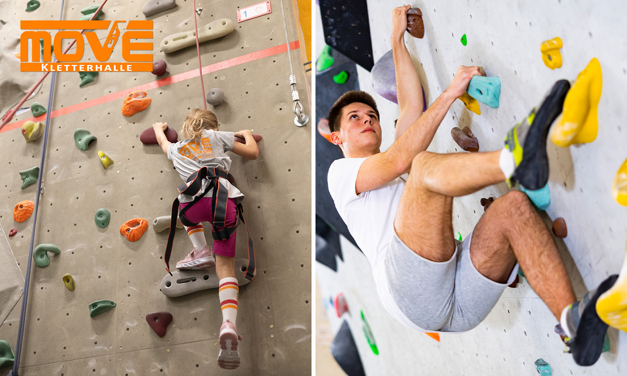 Kletter- oder Boulder-Abo für 1 oder 3 Monat(e) + T-Shirt + opt. Ausrüstung