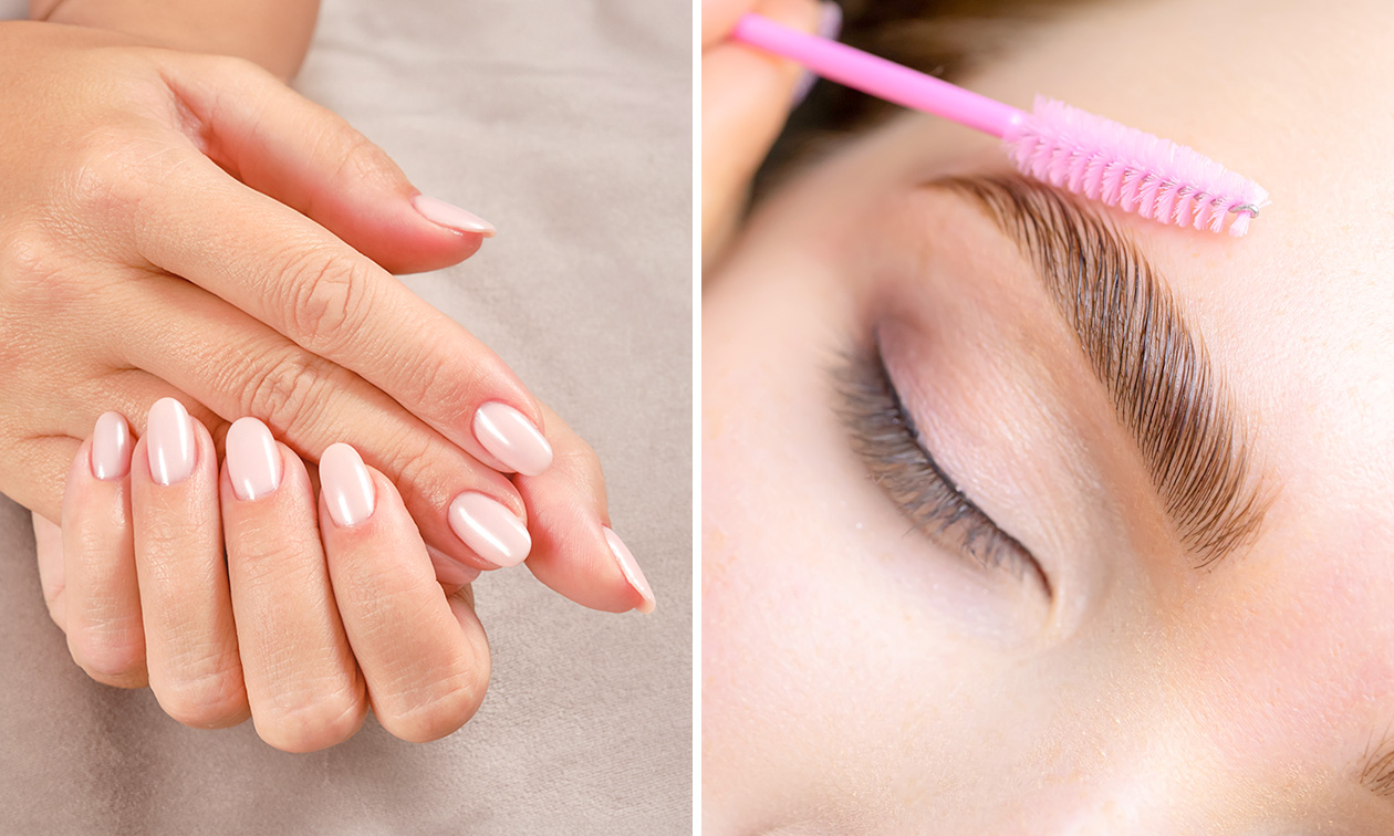 Wenkbrauw-, wimper- en/of nagelbehandeling naar keuze