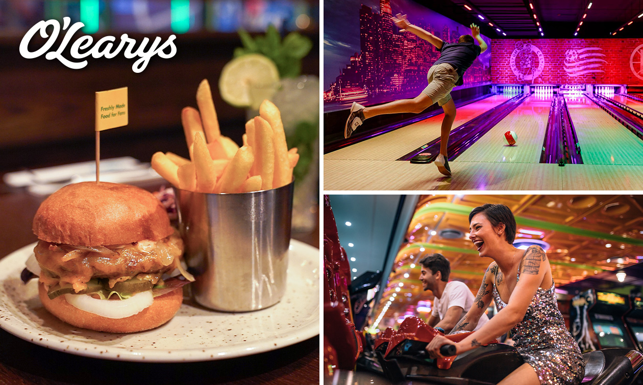 Bowling (50 min) + dîner + carte de jeu pour la salle d'arcade chez O'Learys Gand