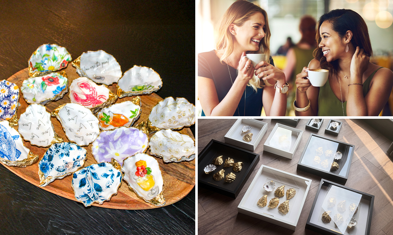 Workshop luxe oesterkunst (2 uur) + onbeperkt koffie/thee + iets lekkers