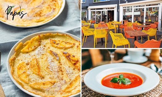 Pannenkoek + 3 toppings + drankje naar keuze bij Papa's Pannenkoeken