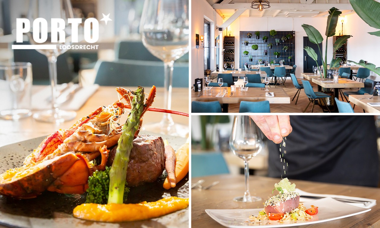 3-gangendiner à la carte of 4-gangendiner bij Porto Loosdrecht