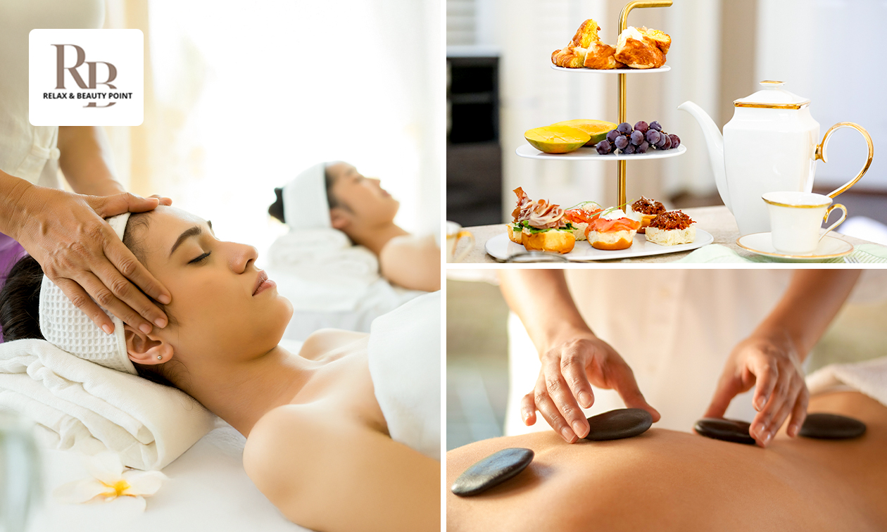 Duo-massage naar keuze of -gezichtsbehandeling (25 min) + 2-gangenlunch + drankjes