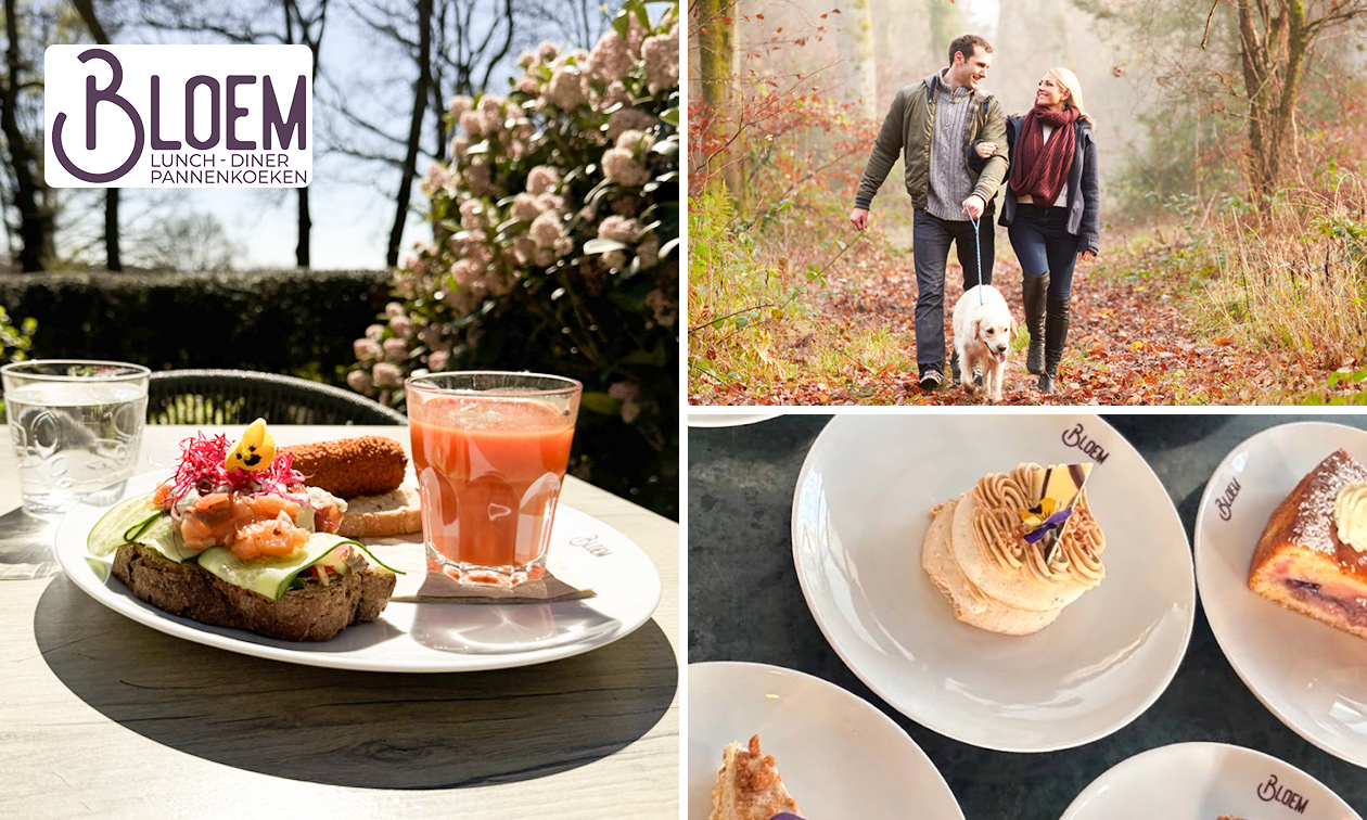 Wandelarrangement incl. warme drank, gebak en lunch bij restaurant Bloem