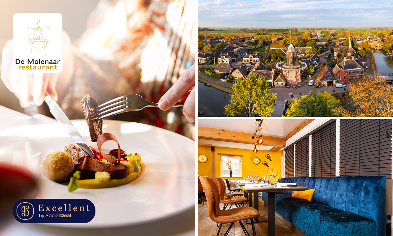 5-gangenlunch of -diner van de chef + amuse + brood bij Restaurant de Molenaar
