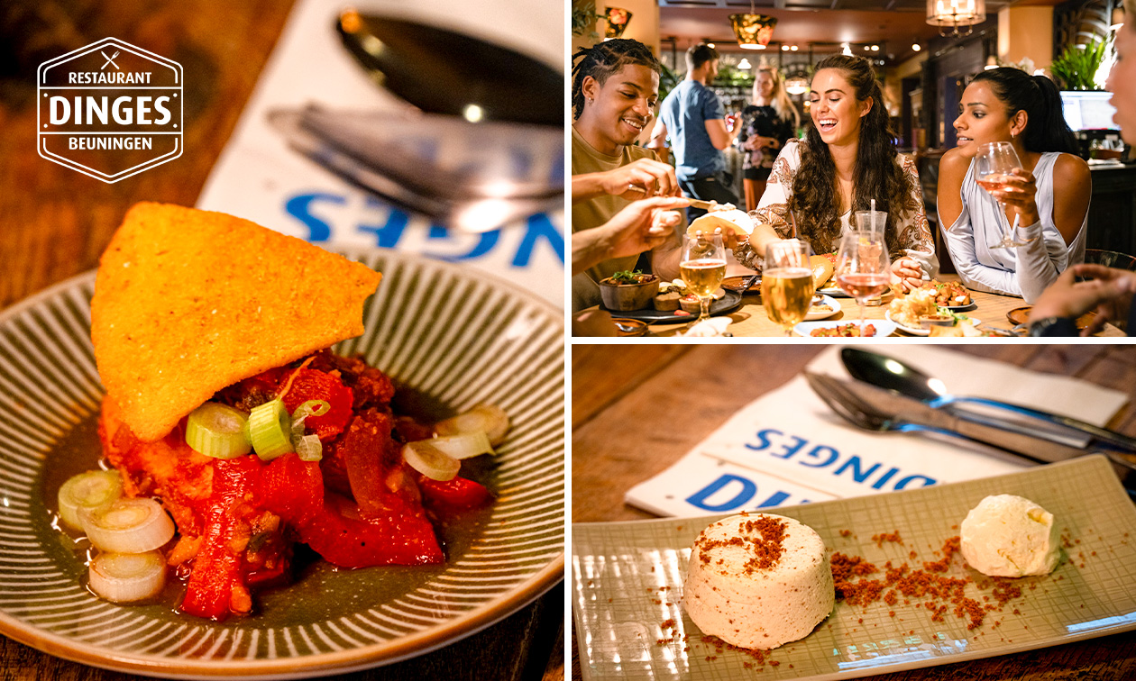 4 rondes tapas incl. 1 bijgerecht bij Restaurant Dinges