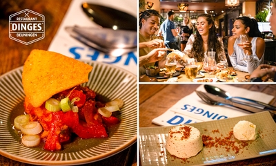 4 rondes tapas incl. 1 bijgerecht bij Restaurant Dinges