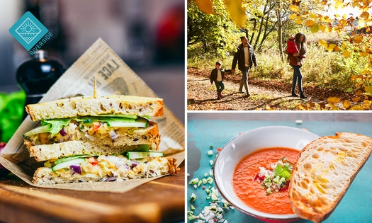 Wandelarrangement + gebak + warme drank en/of 2-gangenlunch bij Riverside Outdoor & Events