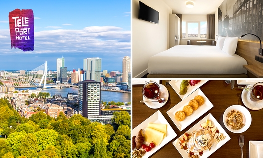 1 of 2 overnachting(en) voor 2 + early check-in of late check-out + evt ontbijt bij Rotterdam Teleport Hotel