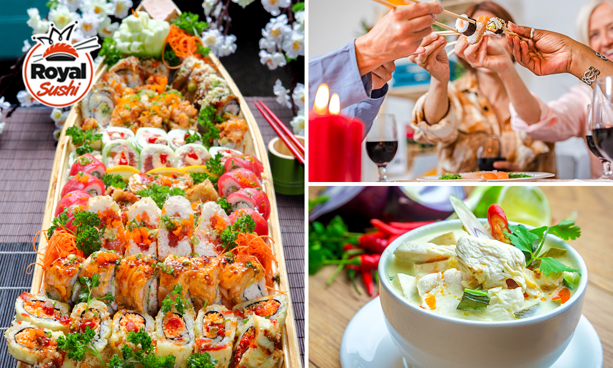 Sushiboot (46 stuks) + soep voor 2 personen voor dine-in of afhaal