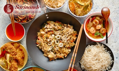 3-gangen rijsttafel of nasi bungkus-lunch bij Sarinandé in hartje Den Haag