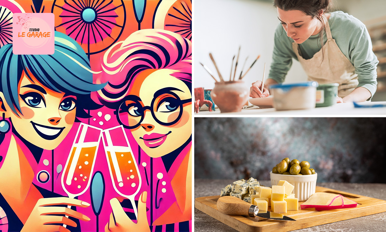 Workshop schilderen (2 uur) + prosecco + kaas- of snoepplankje