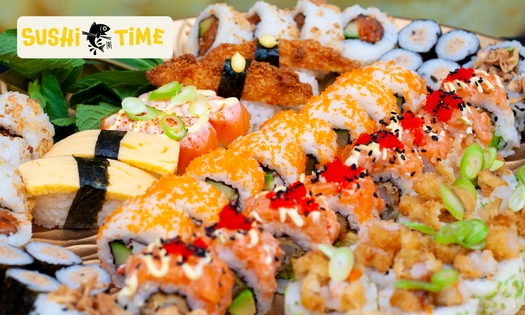 Sushibox (16, 32 of 72 stuks) om af te halen bij Sushi Time Amstelveen (Westwijk)