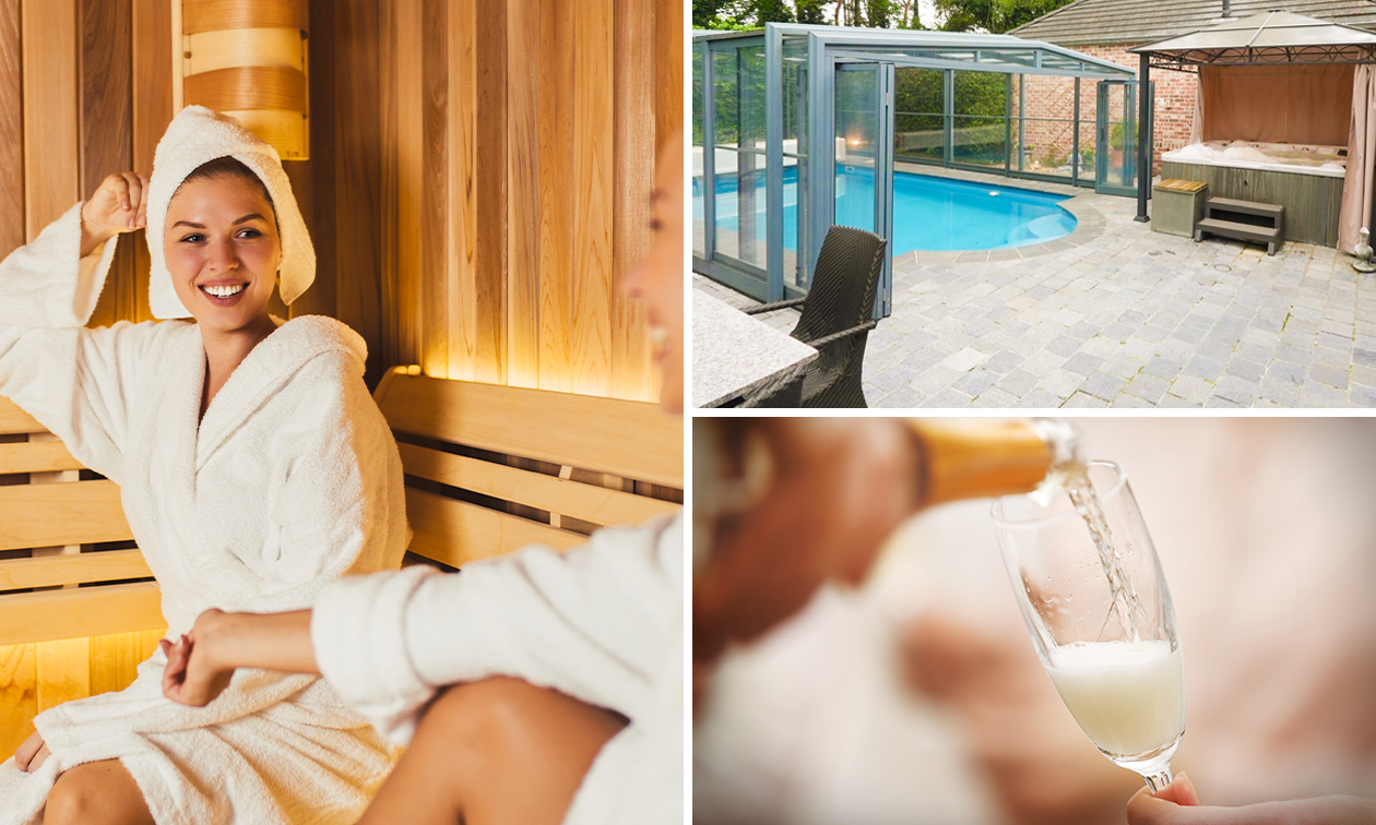 Privésauna met zwembad voor 2 personen (2,5 uur) + waardebon