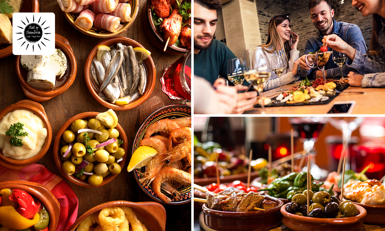 Lunch tapas espagnol en 4 ou 5 services à partager au Tapasbar Sol y Sombra