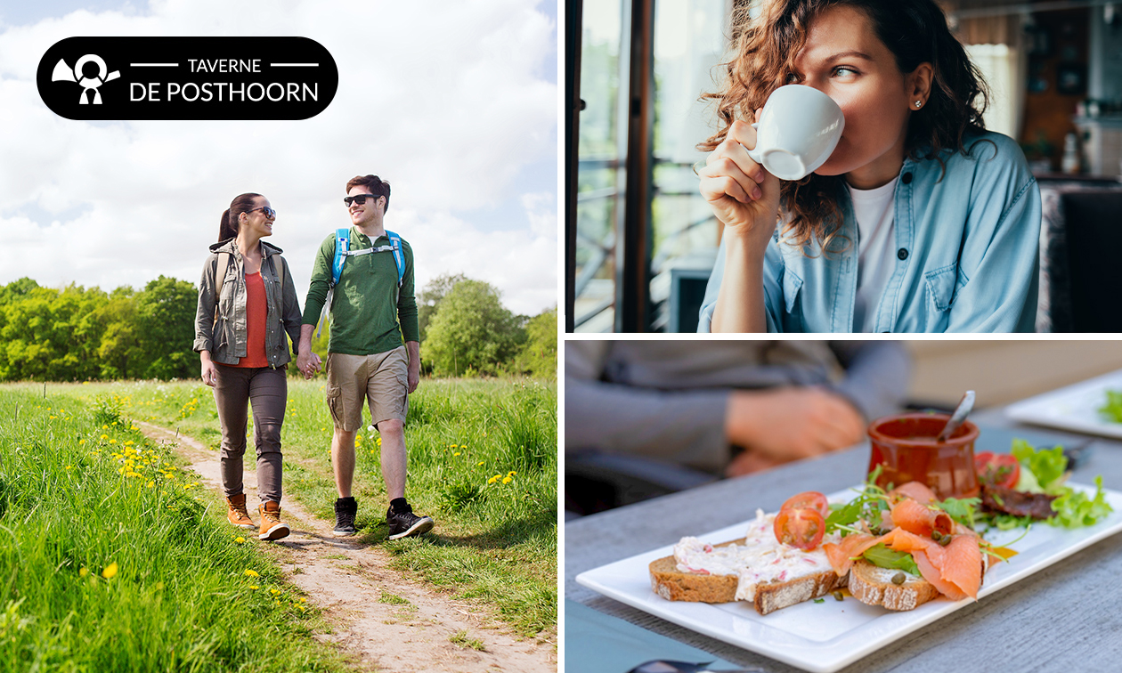 Wandelarrangement + koffie met gebak + lunch bij Taverne de Posthoorn Wandelarrangement + koffie met gebak + lunch bij Taverne de Posthoorn