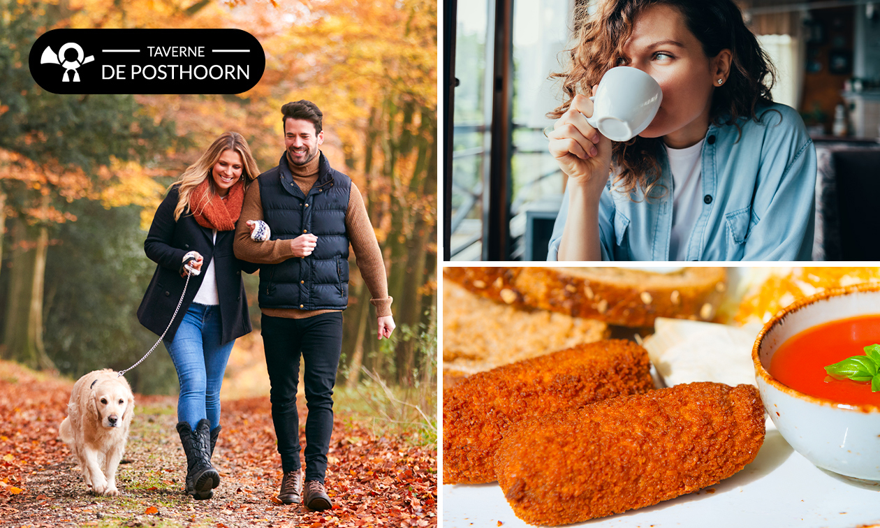 Wandelarrangement met koffie, gebak en lunch bij Taverne de Posthoorn