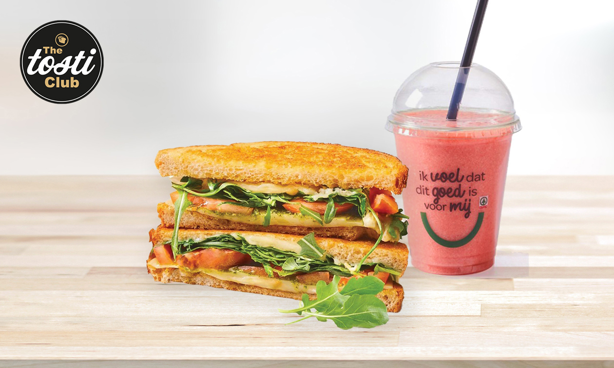 Tosti + warme drank of smoothie naar keuze voor afhaal bij The Tosti Club