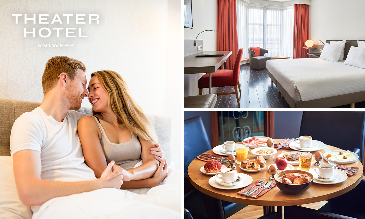 Overnachting voor 2 + welkomstdrankje + ontbijt + late check-out in hartje Antwerpen