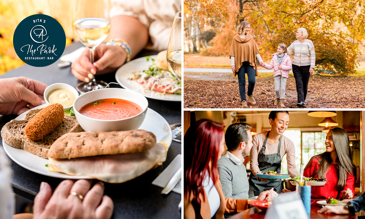 Wandelarrangement incl. warme drank + gebak + 2-gangenlunch bij @ThePark Wandelarrangement incl. warme drank + gebak + 2-gangenlunch bij @ThePark