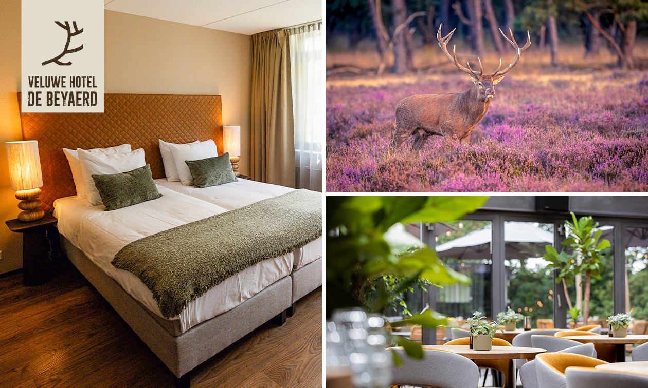 Luxe overnachting voor 2 + ontbijt + evt. 3-gangendiner op de Veluwe