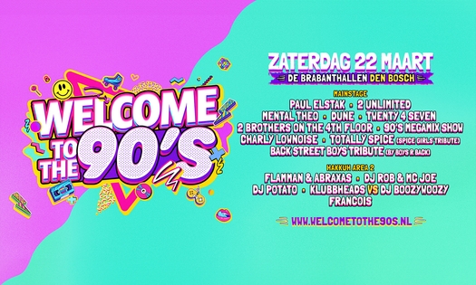 Entree voor Welcome to the 90's in de Brabanthallen in Den Bosch