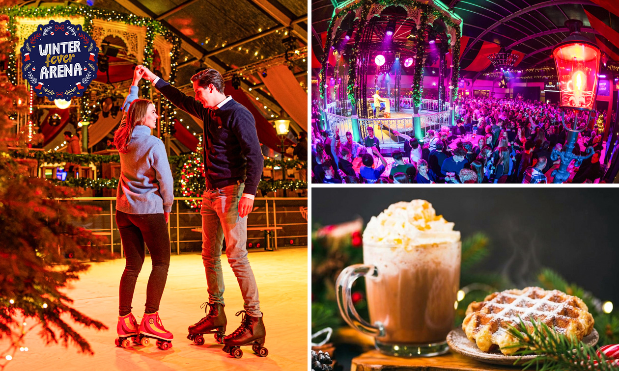 Entree Winter Fever Arena + 2 uur rolschaatsen +  warme Chocomel en warme wafel