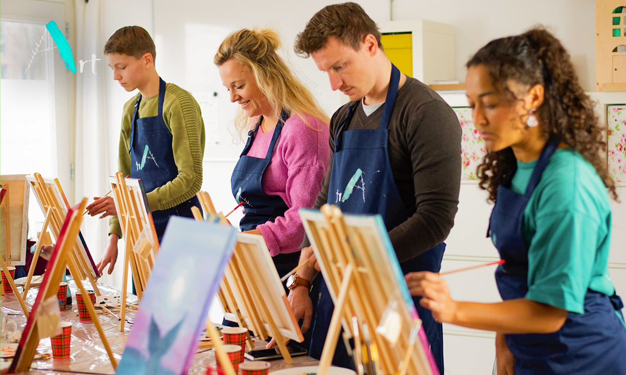 Schilderworkshop voor volwassenen en/of kinderen (2 of 2,5 uur) + drankje + lekkernij